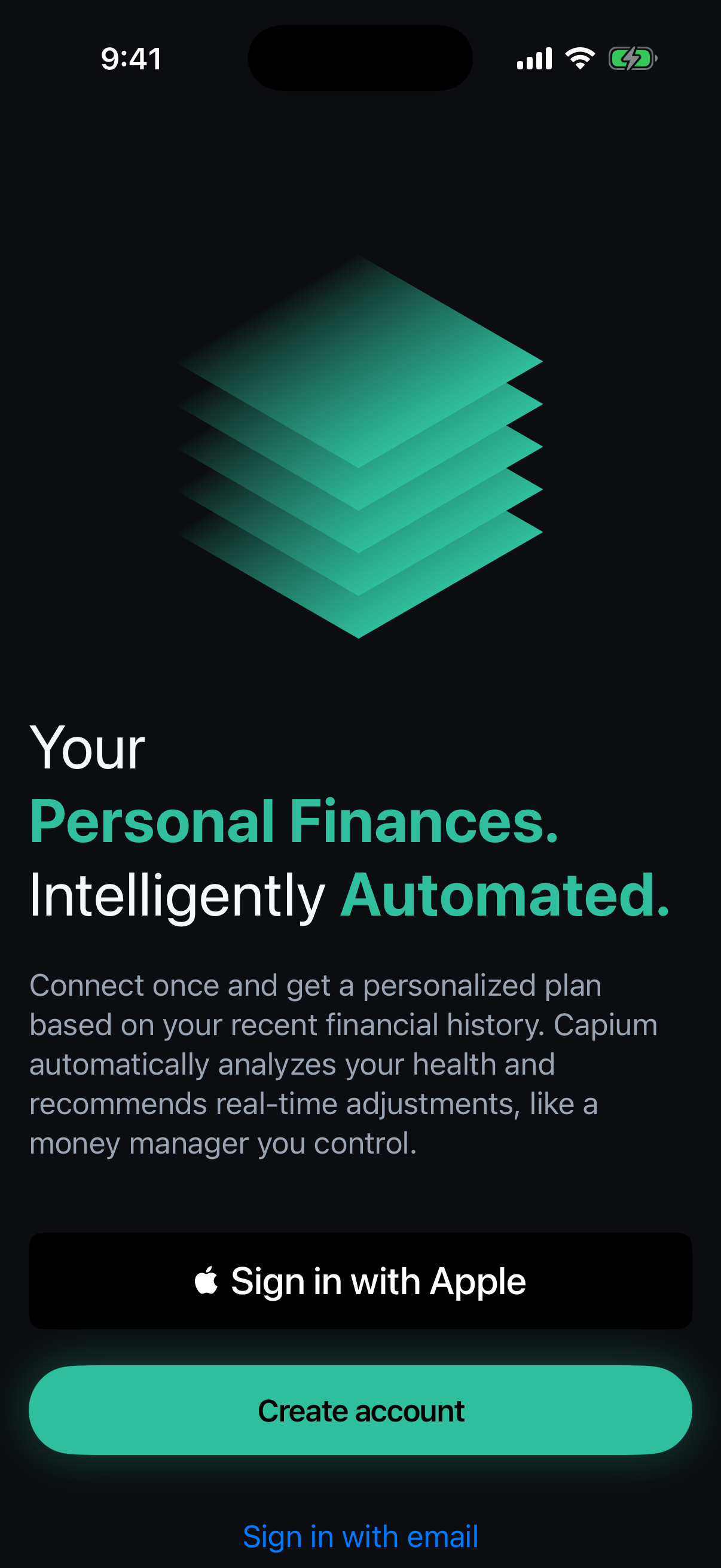 Capium Welcome Screen